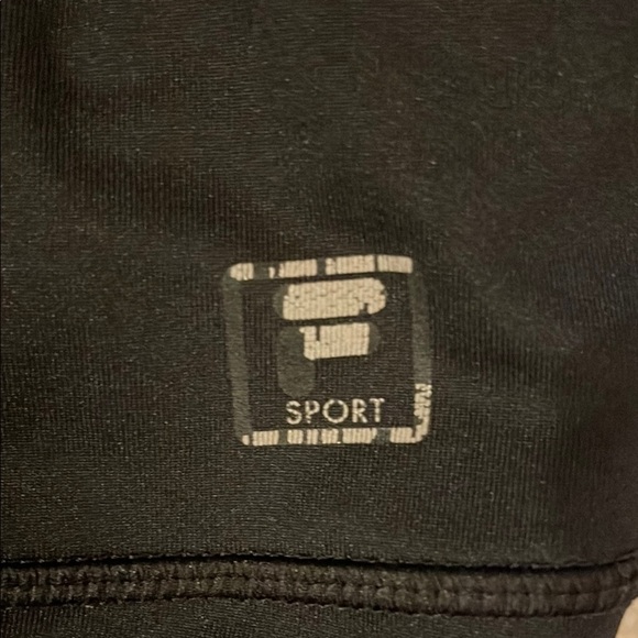 Fila Black and Purple Leggings with Geometric Accents - Picture 4 of 8